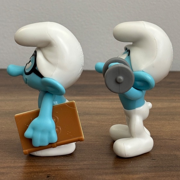 The Smurfs BRAINY & HEFTY Kids Meal Toy Figures Burger King 2024 Cake Toppers - Picture 5 of 10